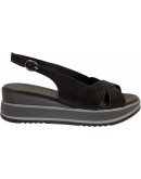 La Repo Δερμάτινες Πλατφόρμες Μαύρες-Ασημί 19212