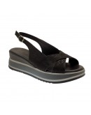 La Repo Δερμάτινες Πλατφόρμες Μαύρες-Ασημί 19212