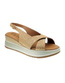 La Repo Δερμάτινες Πλατφόρμες Μπεζ-Ασημί 19212