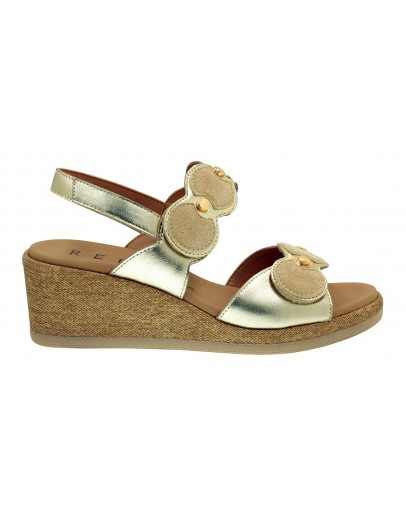 La Repo Δερμάτινες Πλατφόρμες Μπεζ-Πλατινέ 53292