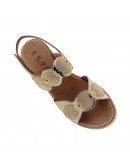 La Repo Δερμάτινες Πλατφόρμες Μπεζ-Πλατινέ 53292