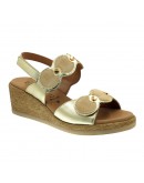 La Repo Δερμάτινες Πλατφόρμες Μπεζ-Πλατινέ 53292