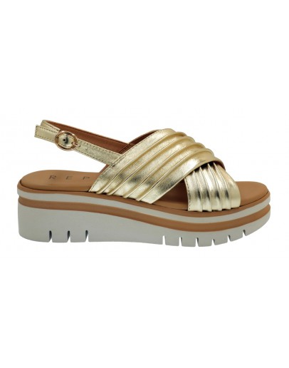 La Repo Δερμάτινες Πλατφόρμες Χρυσές 54246