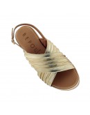 La Repo Δερμάτινες Πλατφόρμες Χρυσές 54246