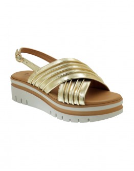La Repo Δερμάτινες Πλατφόρμες Χρυσές 54246