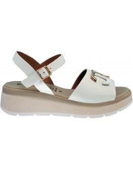 La Repo Δερμάτινες Πλατφόρμες Λευκές-Χρυσό 12200