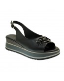 La Repo Δερμάτινες Πλατφόρμες Μαύρες 19213