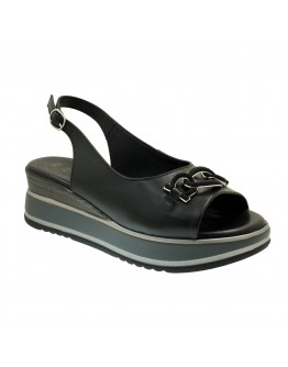 La Repo Δερμάτινες Πλατφόρμες Μαύρες 19213