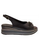 La Repo Δερμάτινες Πλατφόρμες Μαύρες 19213