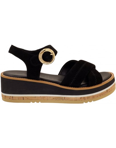 La Repo Δερμάτινες Πλατφόρμες Μαύρες  61284