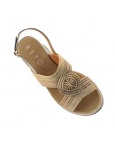 La Repo Δερμάτινες Πλατφόρμες Μπεζ Με Strass 21218