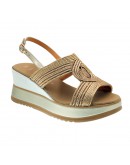 La Repo Δερμάτινες Πλατφόρμες Μπεζ Με Strass 21218