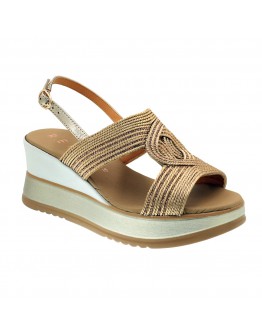 La Repo Δερμάτινες Πλατφόρμες Μπεζ Με Strass 21218