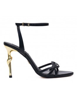 Werner Δερμάτινα Πέδιλα Μαύρα Χρυσά 178035