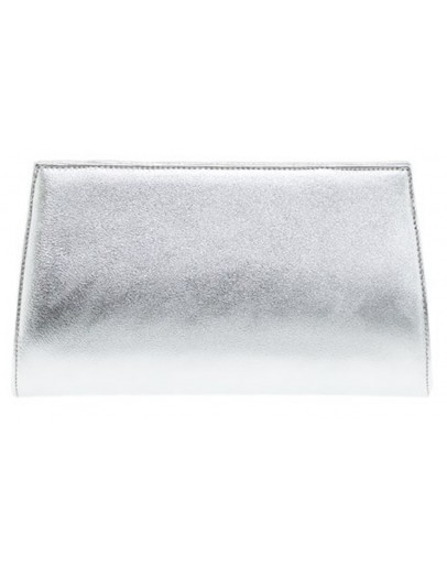Senso di lusso Τσάντα Ασημί Δερμάτινη Clutch 