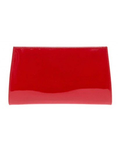 Τσάντα δερμάτινη κόκκινο λουστρίνι  Clutch Senso di lusso 3286