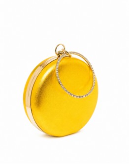 Senso Di Lusso Τσάντα Δερμάτινη Κίτρινη Clutch