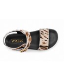 Wikers Δερμάτινα Πέδιλα Flat Καφέ Πόνυ 64849
