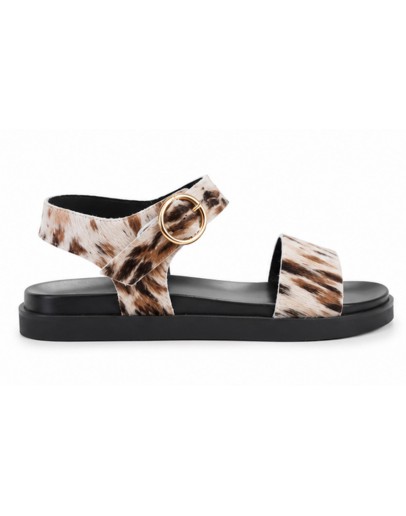 Wikers Δερμάτινα Πέδιλα Flat Καφέ Πόνυ 64849